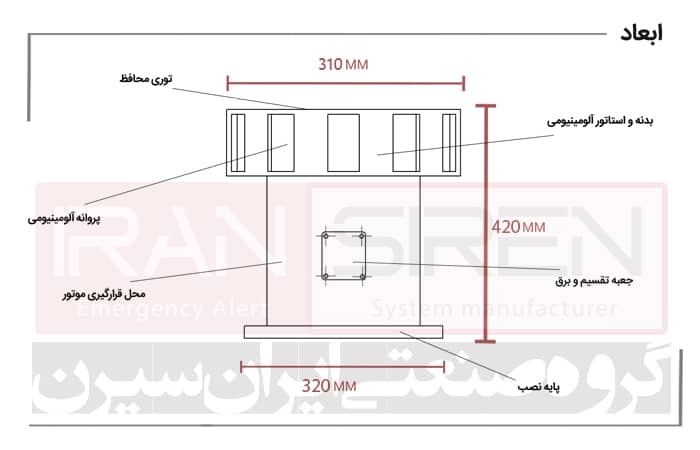 ابعاد آژیر خطر S20